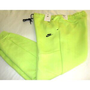 Nike Sportswear Men's Tech Fleece Slim Fit Jogger Pants Light Lemon Twist Black
